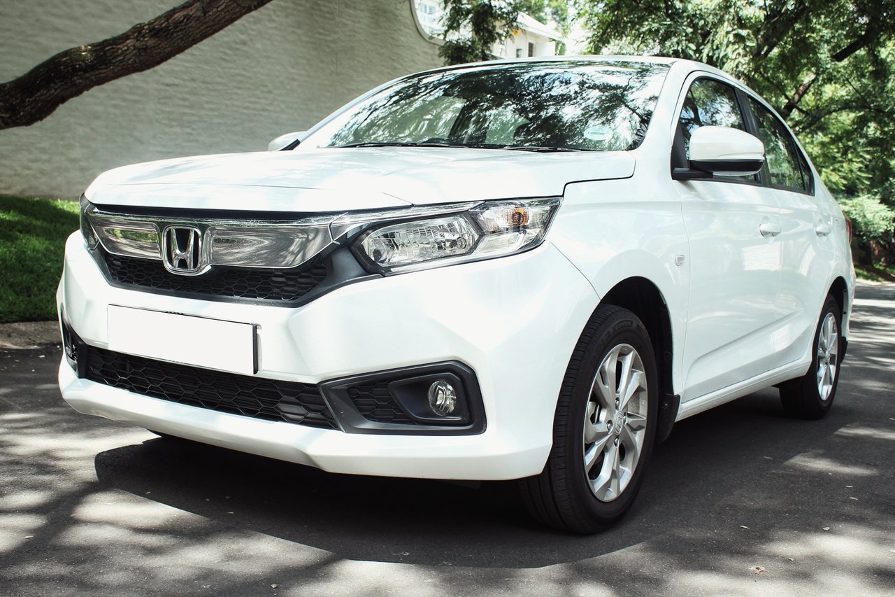 2018 Honda Amaze second generation pre-facelift, front three-quarter