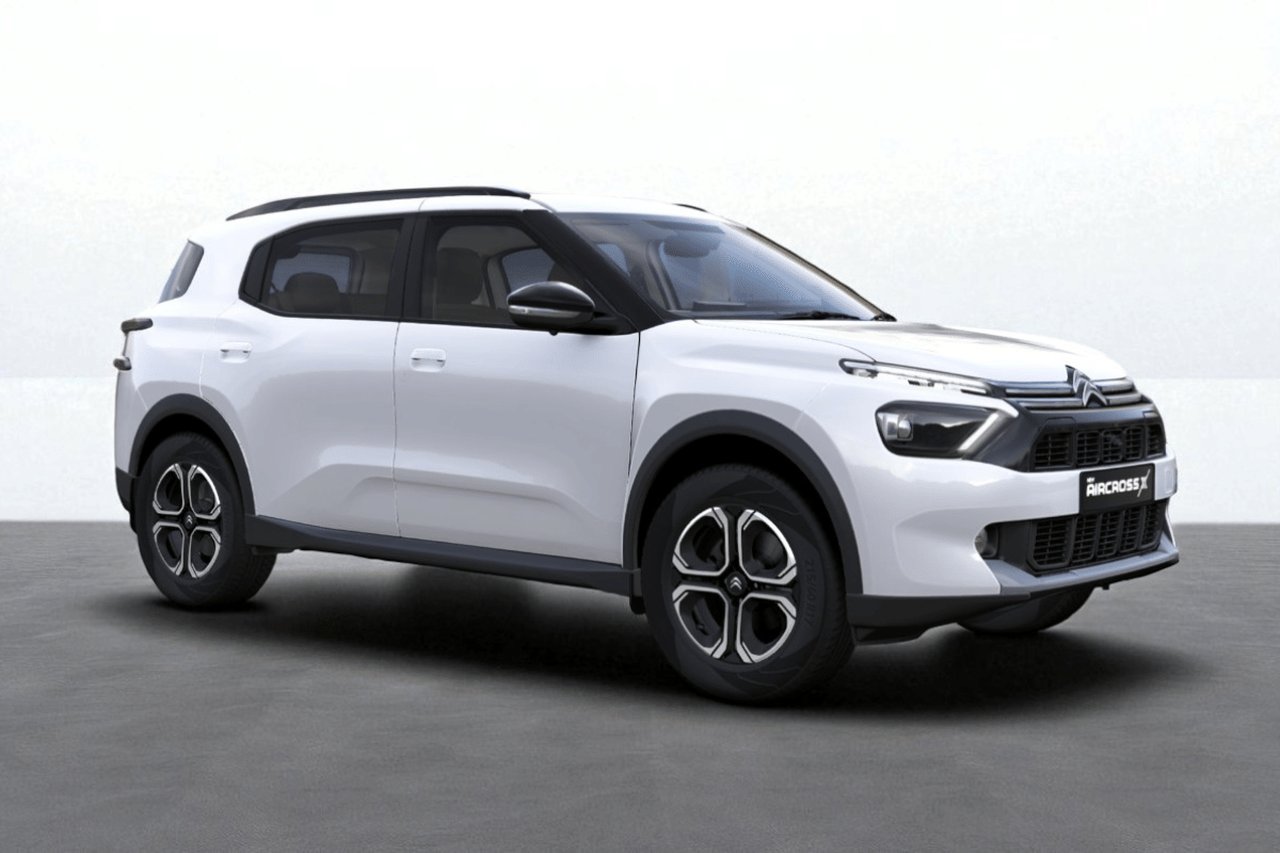 Current India-spec Citroën C3 Aircross, Polar White, front three-quarter studio