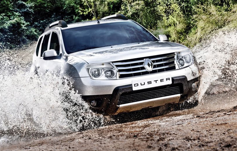 Original India-spec Renault Duster (2012–2016), silver, OEM press front three-quarter
