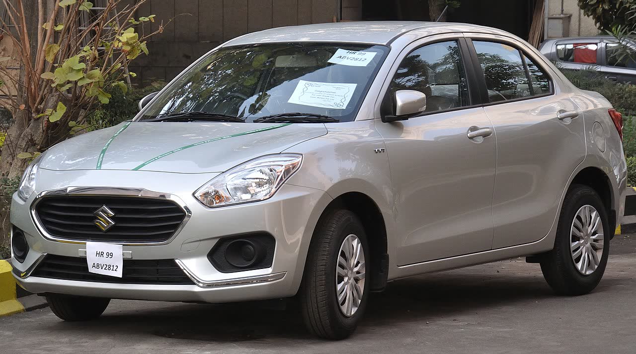 India-spec Maruti Suzuki Dzire VXi VVT third generation, front view