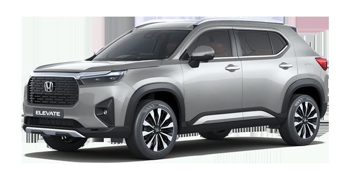 Current India-spec Honda Elevate in Lunar Silver Metallic, front three-quarter studio