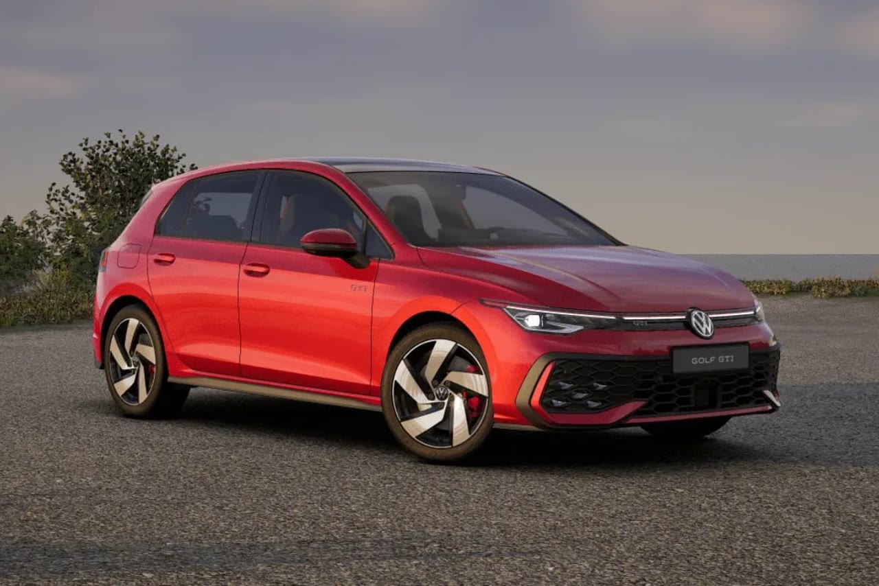 Current India-spec Volkswagen Golf GTI Mk 8.5, Kings Red Metallic, front three-quarter
