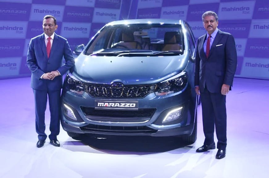 India-spec Mahindra Marazzo, OEM press front three-quarter