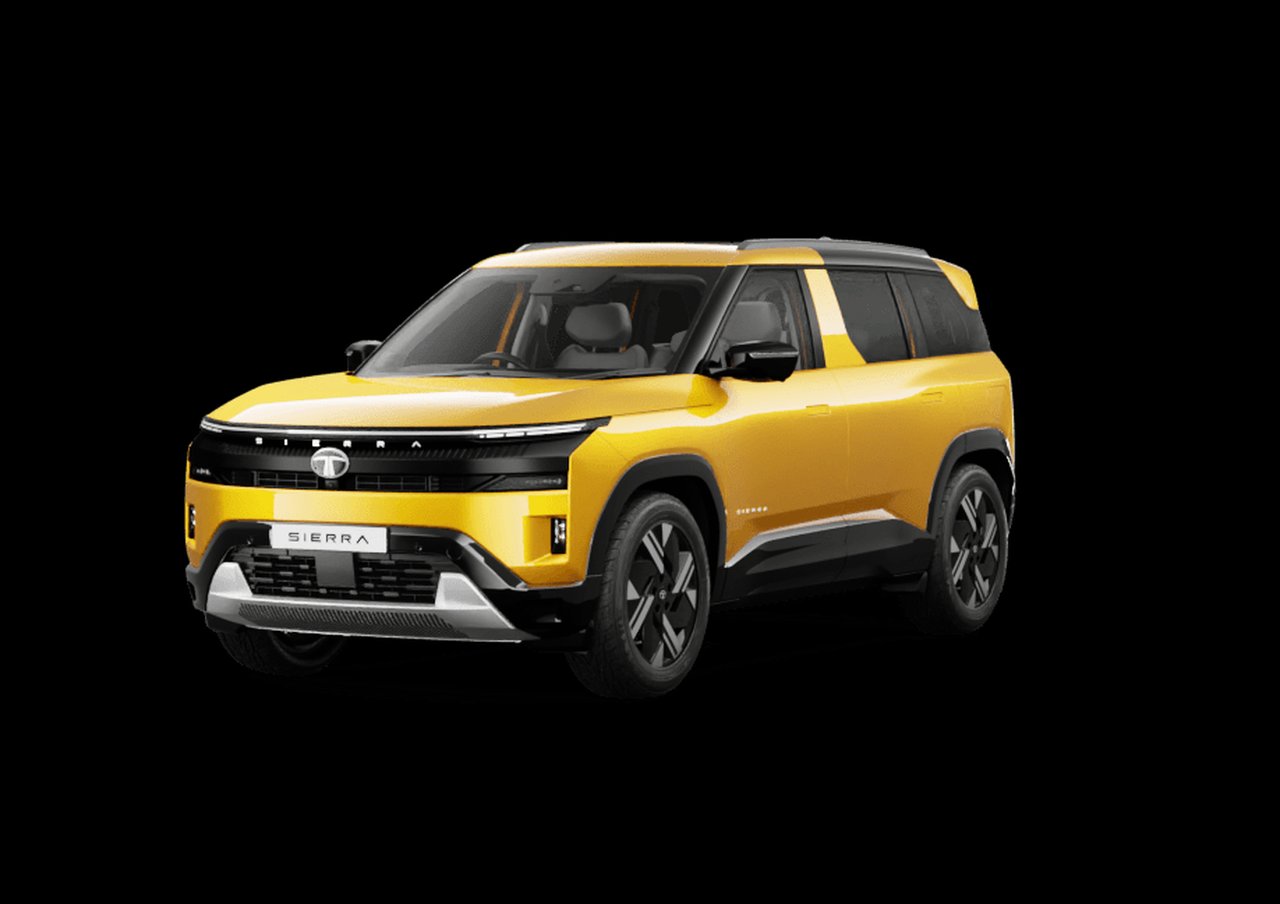 Current India-spec Tata Sierra in Andaman Adventure, front three-quarter studio