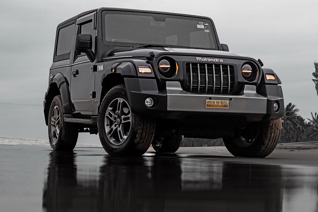 Second-generation Mahindra Thar hardtop, India, front three-quarter