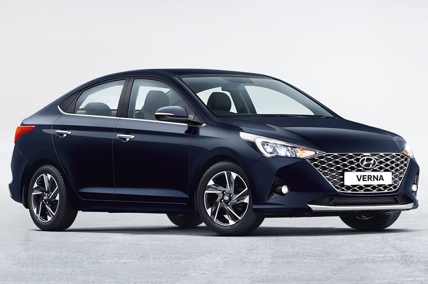 2020 India-spec Hyundai Verna facelift (HC), Starry Night, front three-quarter studio