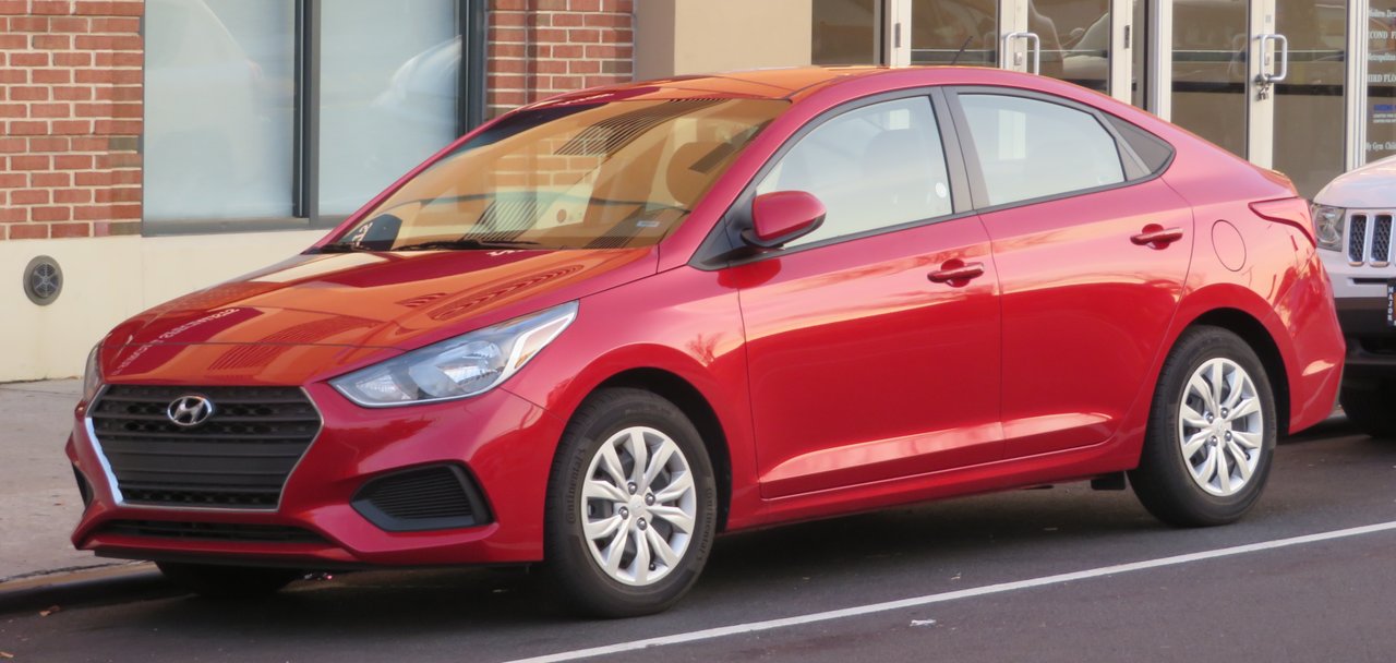 2018 Hyundai Accent (HC), same generation as the 2017 India Verna, red, front three-quarter